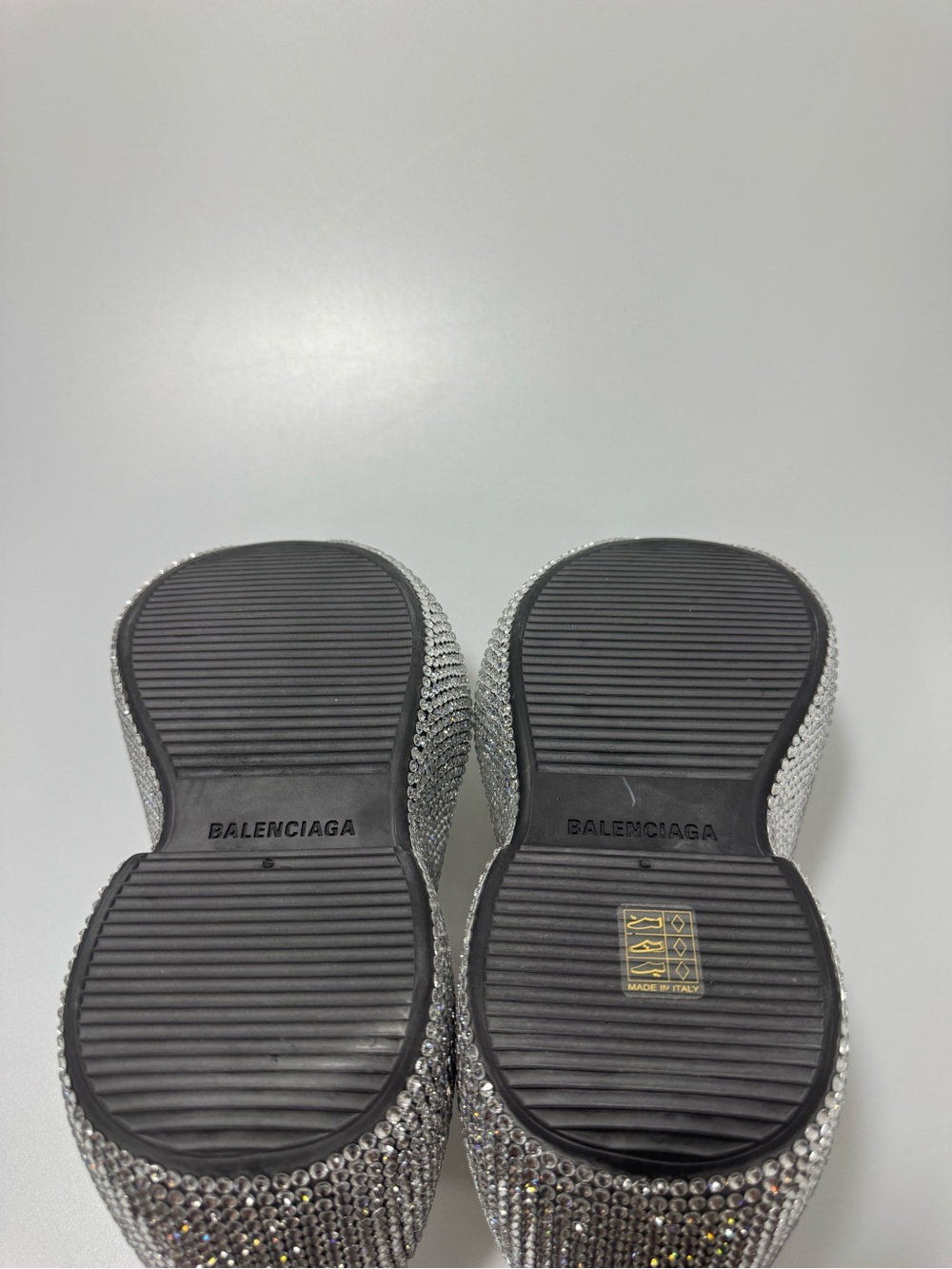 Balenciaga Technoclog Embellished Rubber Clogs Silver Women’s EU 39/US 9 - Picture 7 of 9